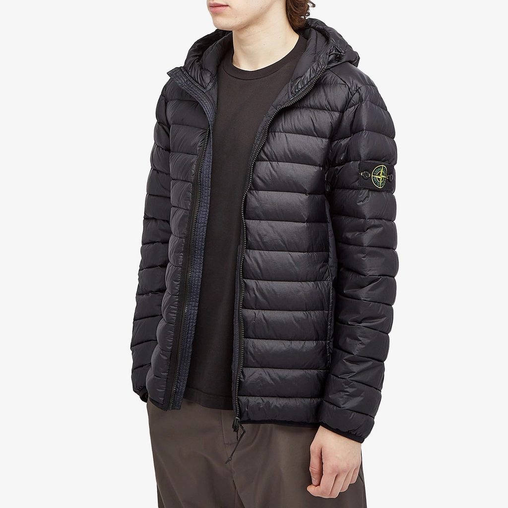 Stone Island Men's Lightweight Hooded Down Jacket Navy Blue